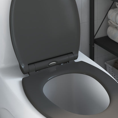 vidaXL Toilet Seat Anthracite 45.5 x 37.5 x 3.8 cm Duroplast