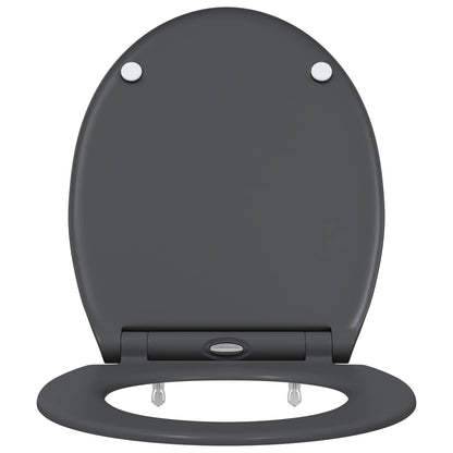 vidaXL Toilet Seat Anthracite 45.5 x 37.5 x 3.8 cm Duroplast