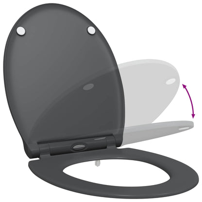 vidaXL Toilet Seat Anthracite 45.5 x 37.5 x 3.8 cm Duroplast