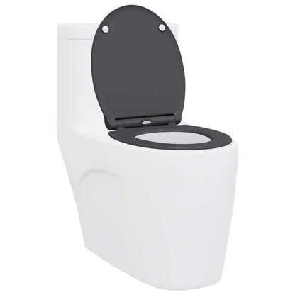 vidaXL Toilet Seat Anthracite 45.5 x 37.5 x 3.8 cm Duroplast