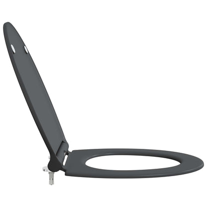 vidaXL Toilet Seat Anthracite 45.5 x 37.5 x 3.8 cm Duroplast