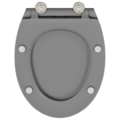 vidaXL Toilet Seat Grey 45.5 x 37.5 x 3.8 cm Duroplast