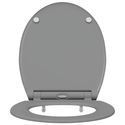 vidaXL Toilet Seat Grey 45.5 x 37.5 x 3.8 cm Duroplast