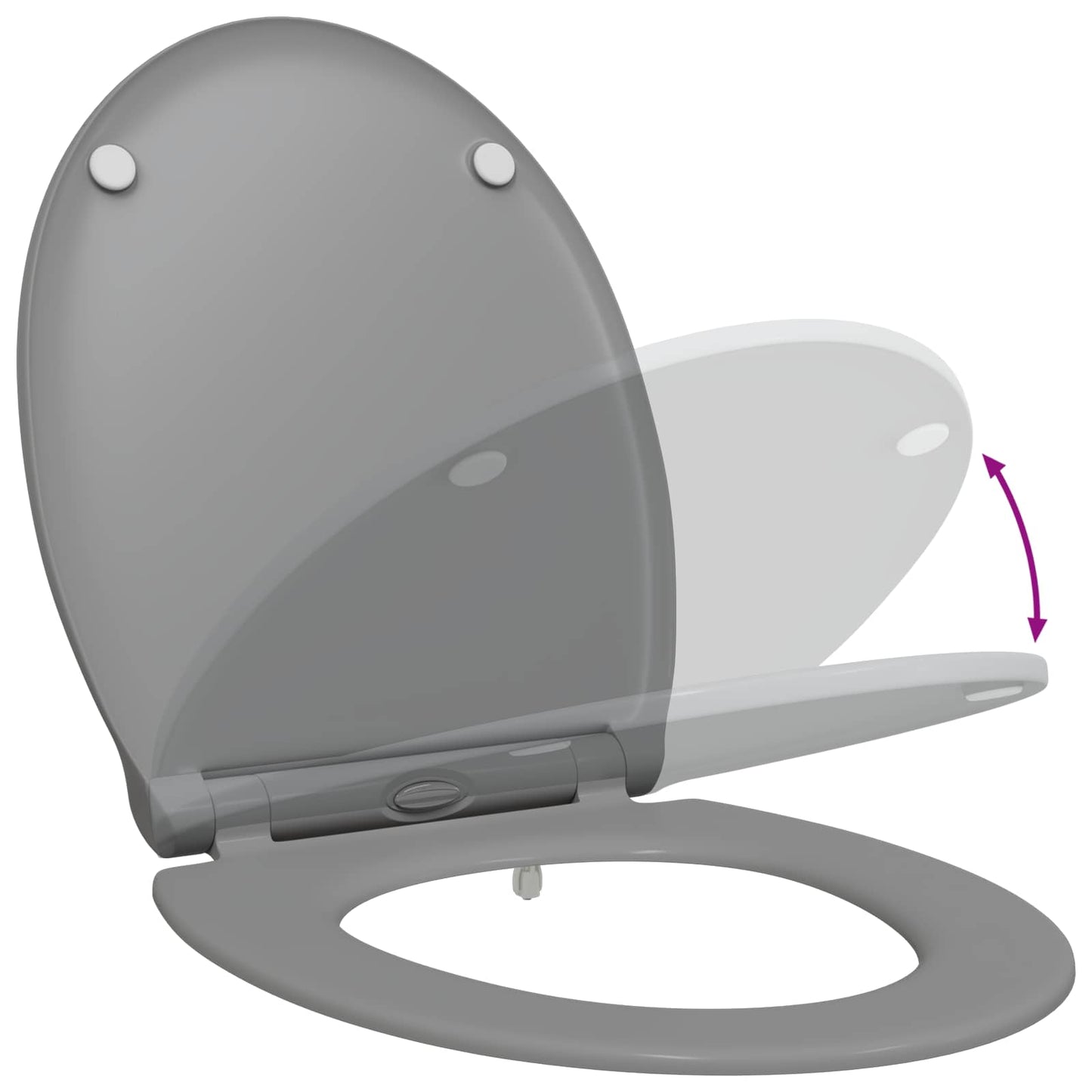 vidaXL Toilet Seat Grey 45.5 x 37.5 x 3.8 cm Duroplast