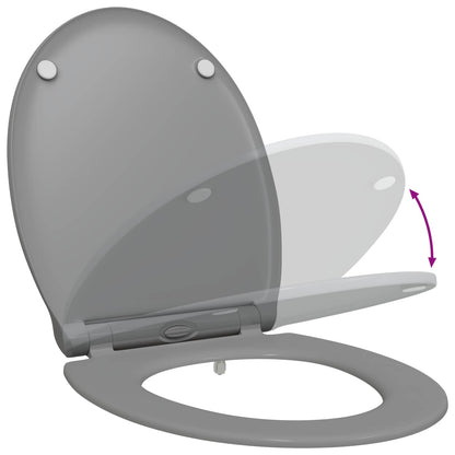 vidaXL Toilet Seat Grey 45.5 x 37.5 x 3.8 cm Duroplast