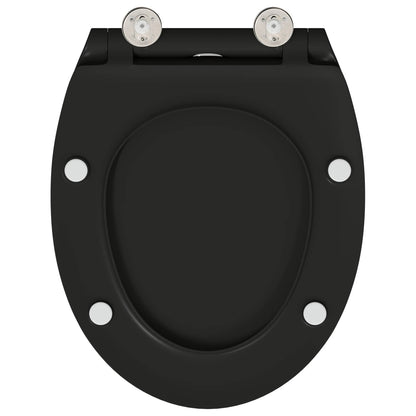 vidaXL Toilet Seat Black 45.5 x 37.5 x 3.8 cm Duroplast