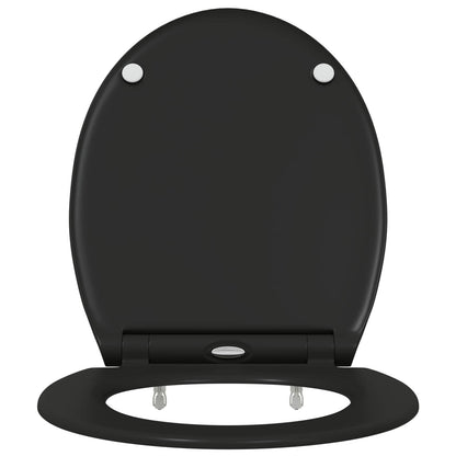 vidaXL Toilet Seat Black 45.5 x 37.5 x 3.8 cm Duroplast