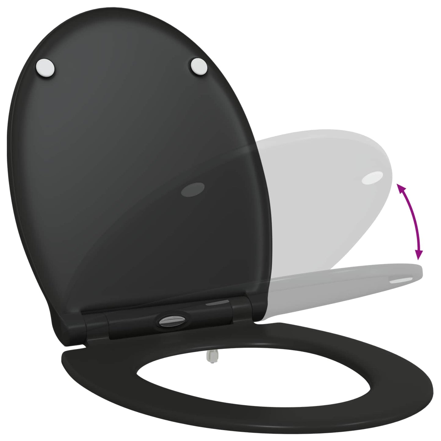 vidaXL Toilet Seat Black 45.5 x 37.5 x 3.8 cm Duroplast