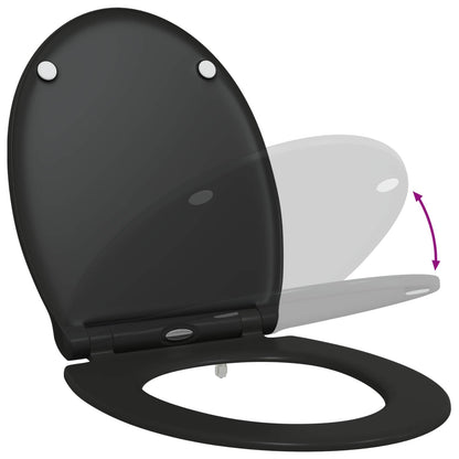 vidaXL Toilet Seat Black 45.5 x 37.5 x 3.8 cm Duroplast