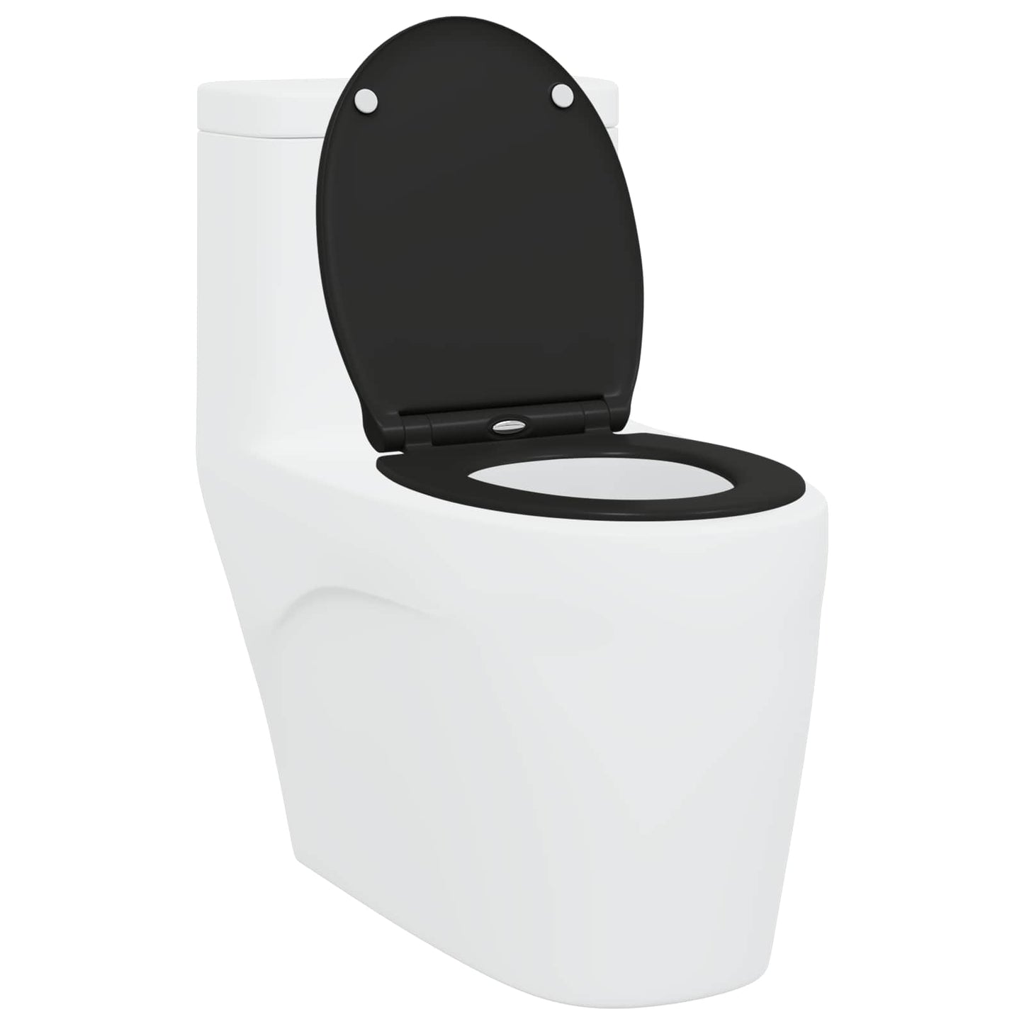 vidaXL Toilet Seat Black 45.5 x 37.5 x 3.8 cm Duroplast