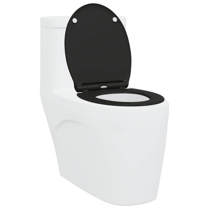 vidaXL Toilet Seat Black 45.5 x 37.5 x 3.8 cm Duroplast
