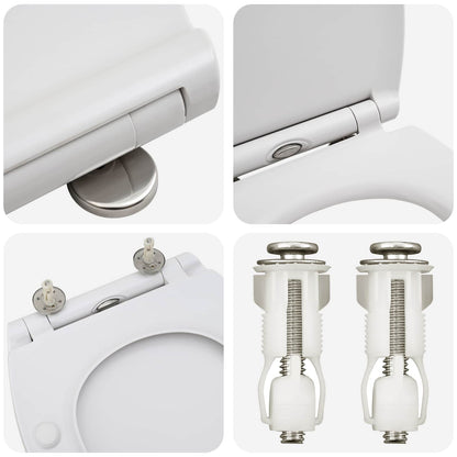 vidaXL Toilet Seat White 45.5 x 37.5 x 3.8 cm Duroplast