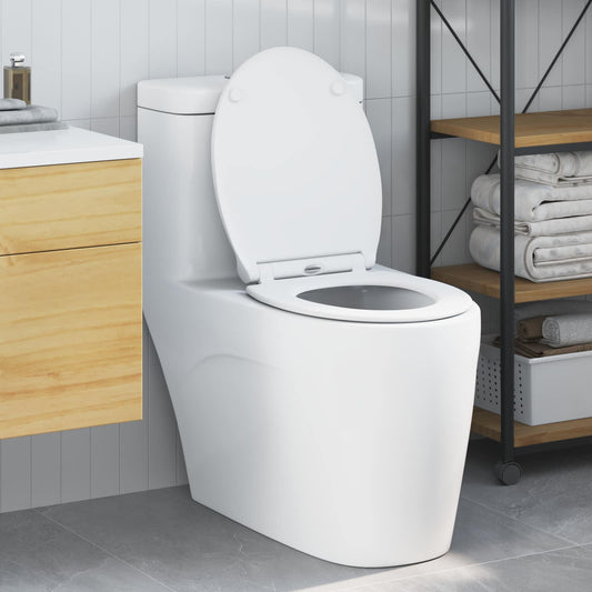 vidaXL Toilet Seat White 45.5 x 37.5 x 3.8 cm Duroplast