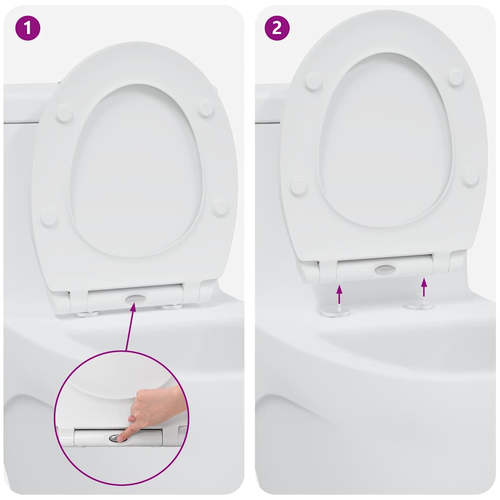 vidaXL Quick Release Toilet suitable for Seat White