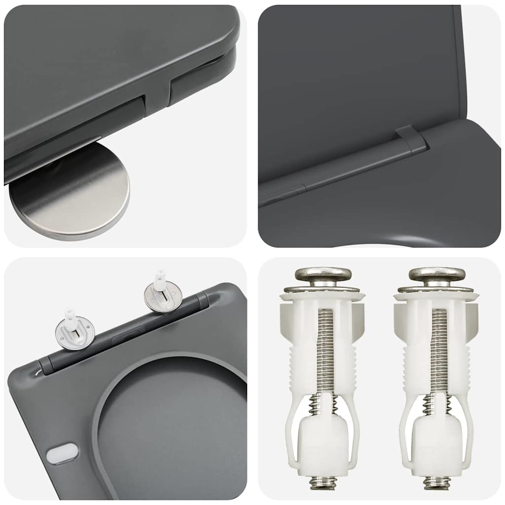 vidaXL Quick Release Toilet suitable for Seat Anthracite