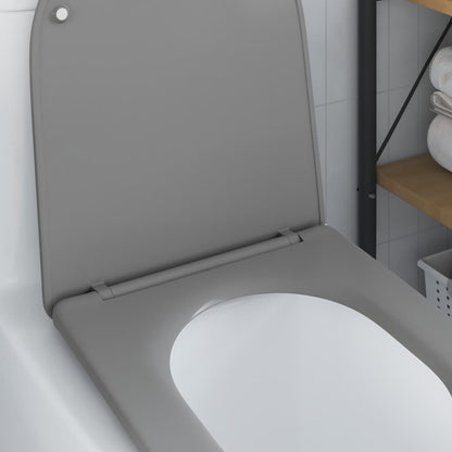 vidaXL Toilet Seat Grey 47 x 36 x 3.4 cm Duroplast