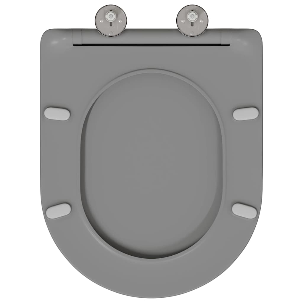 vidaXL Toilet Seat Grey 47 x 36 x 3.4 cm Duroplast