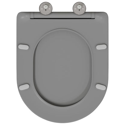 vidaXL Toilet Seat Grey 47 x 36 x 3.4 cm Duroplast