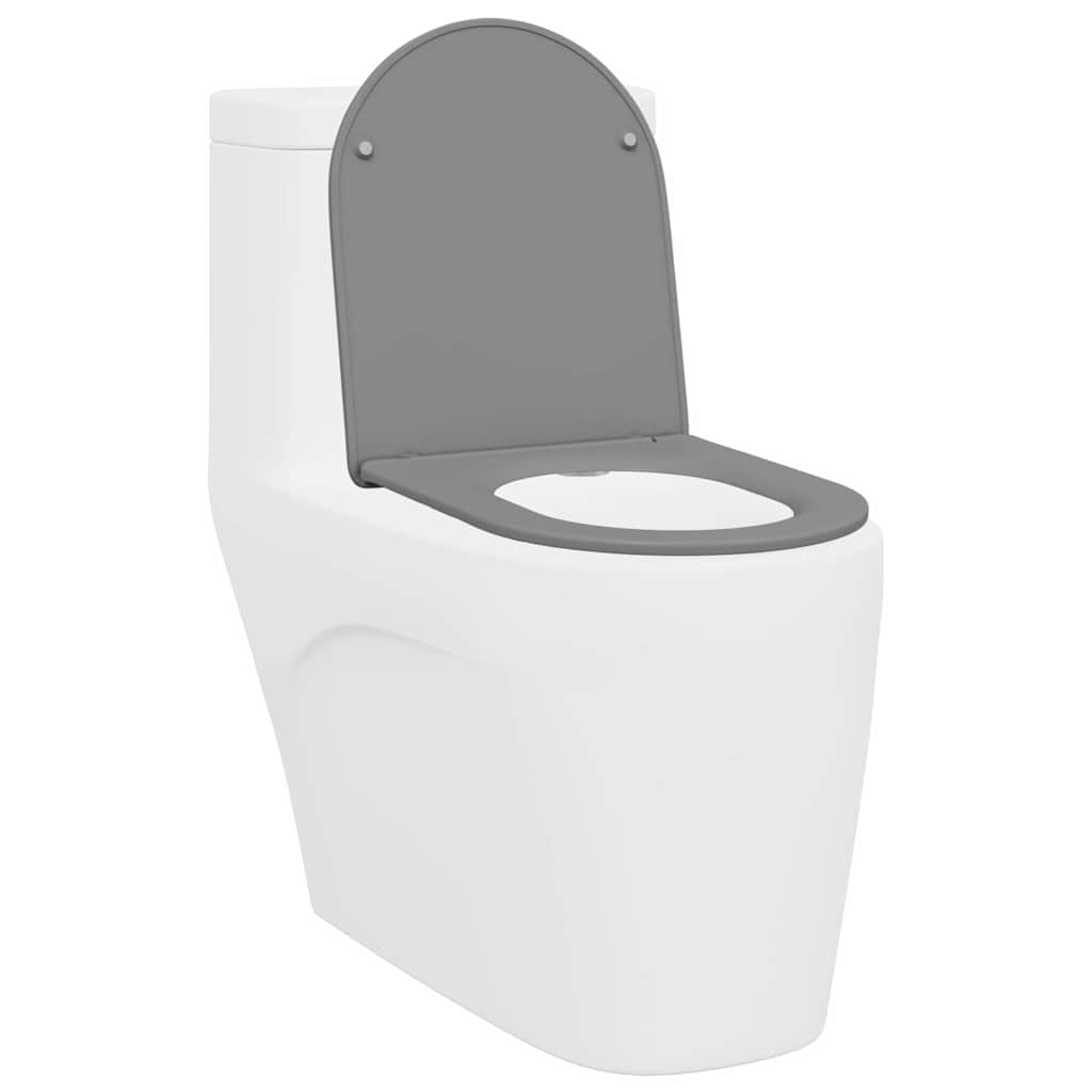 vidaXL Toilet Seat Grey 47 x 36 x 3.4 cm Duroplast
