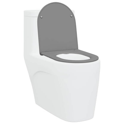 vidaXL Toilet Seat Grey 47 x 36 x 3.4 cm Duroplast