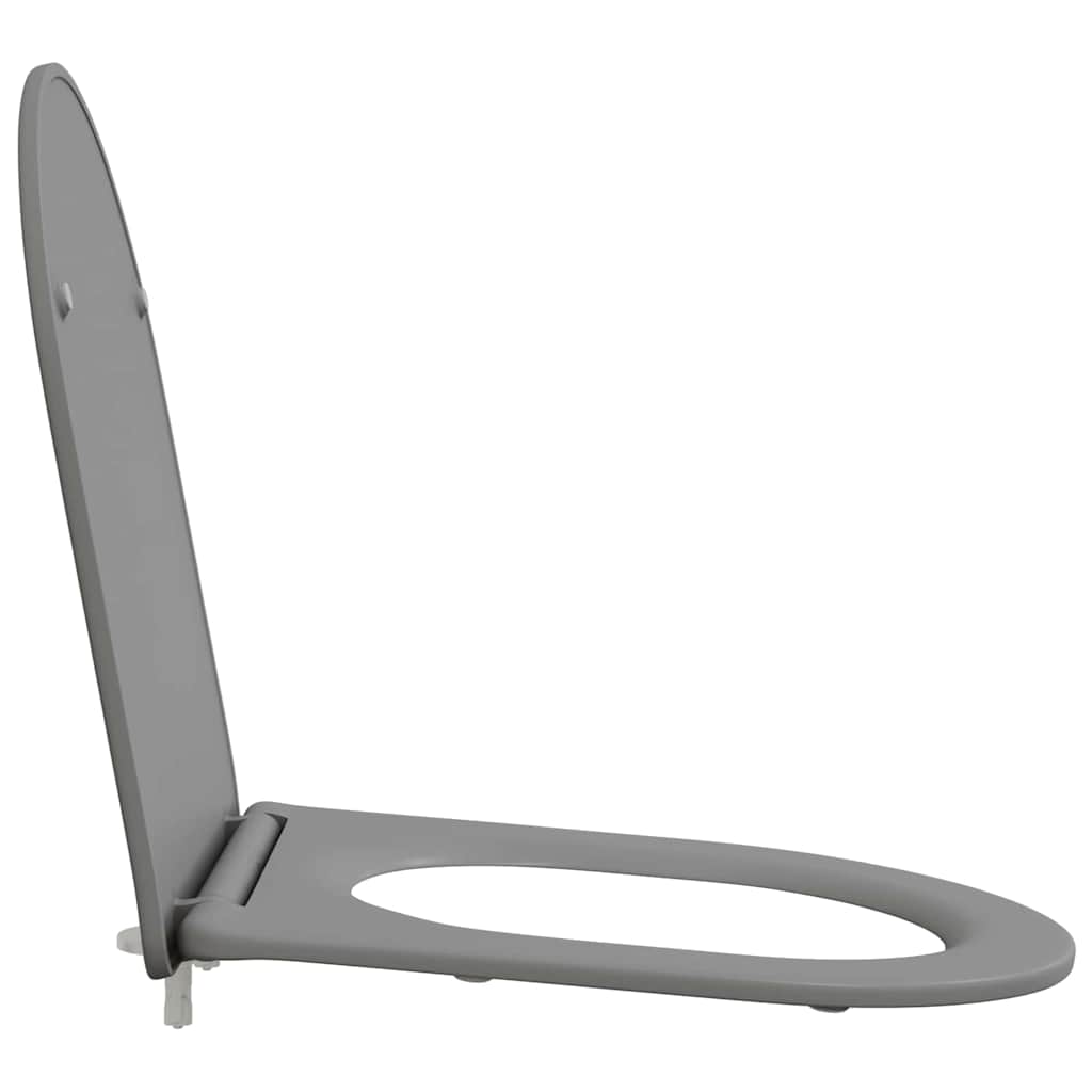 vidaXL Toilet Seat Grey 47 x 36 x 3.4 cm Duroplast