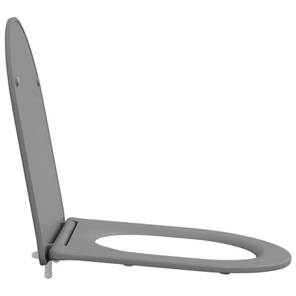 vidaXL Toilet Seat Grey 47 x 36 x 3.4 cm Duroplast