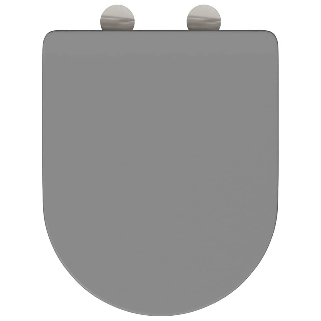 vidaXL Toilet Seat Grey 47 x 36 x 3.4 cm Duroplast