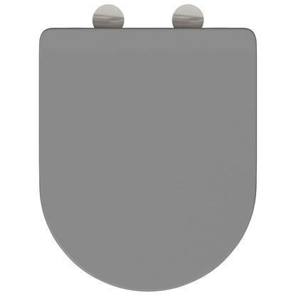 vidaXL Toilet Seat Grey 47 x 36 x 3.4 cm Duroplast