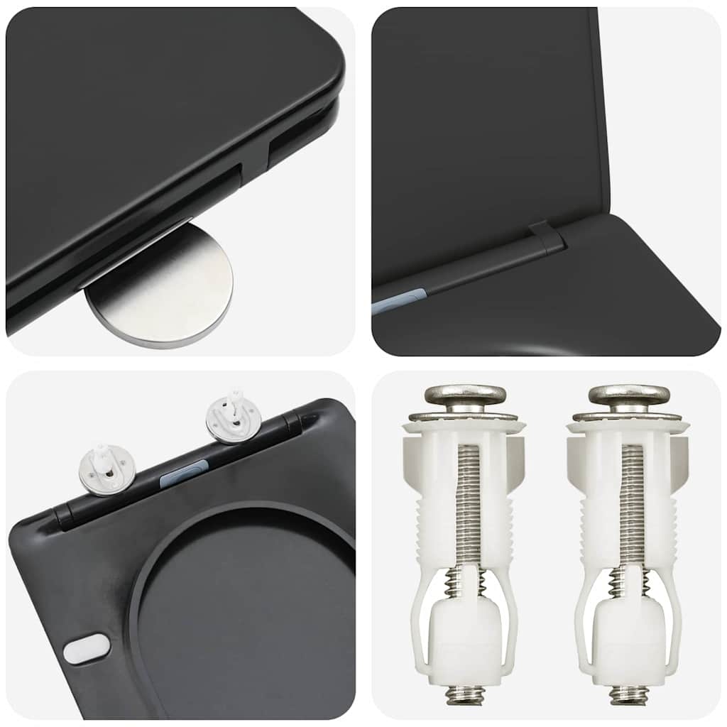 vidaXL Quick Release Toilet suitable for Seat Black 44 x 36.4 x 3.4 cm