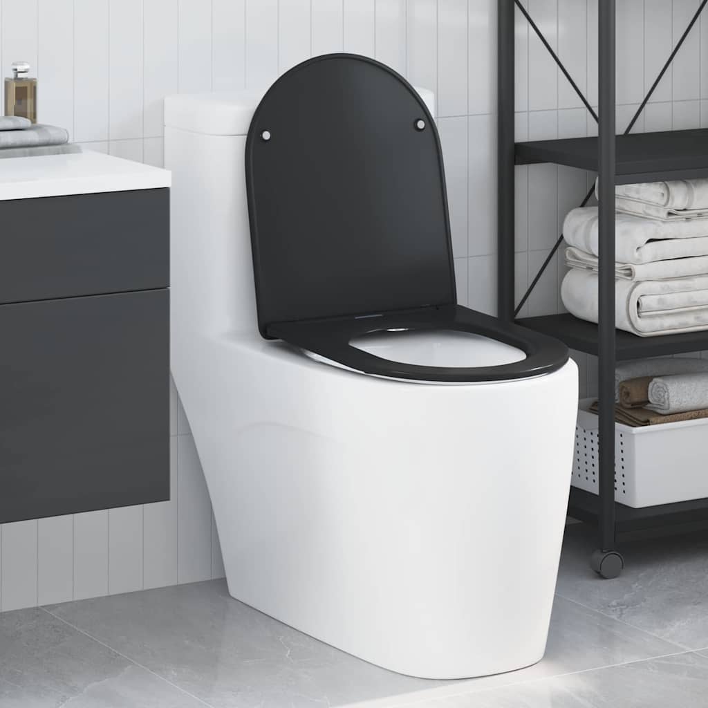 vidaXL Quick Release Toilet suitable for Seat Black 44 x 36.4 x 3.4 cm