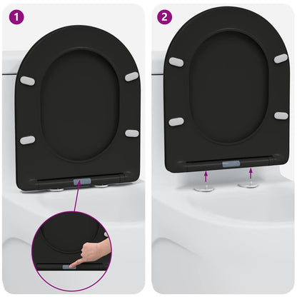 vidaXL Quick Release Toilet suitable for Seat Black 44 x 36.4 x 3.4 cm
