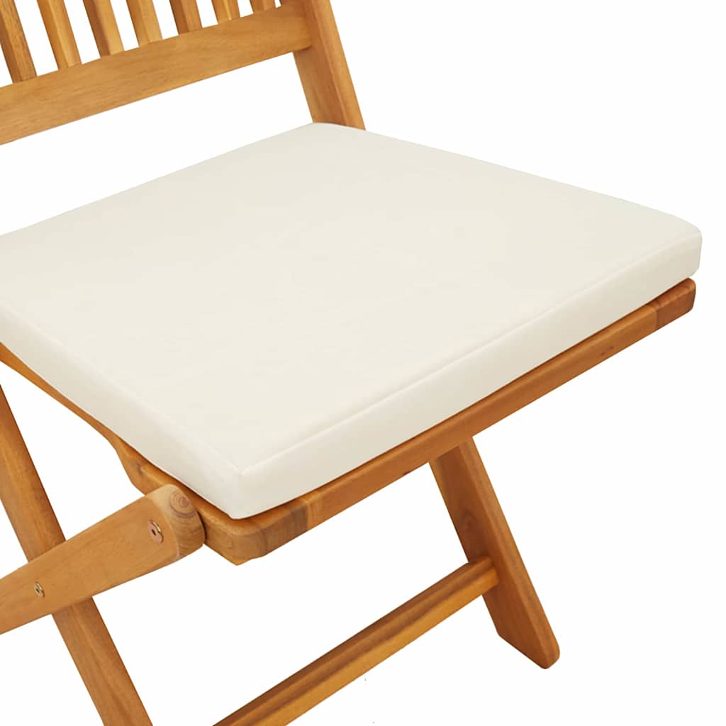 vidaXL Folding Chair 6 pcs White 49 x 57.5 x 92cm Solid Acacia wood