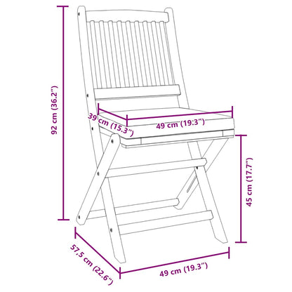 vidaXL Folding Chair 6 pcs White 49 x 57.5 x 92cm Solid Acacia wood