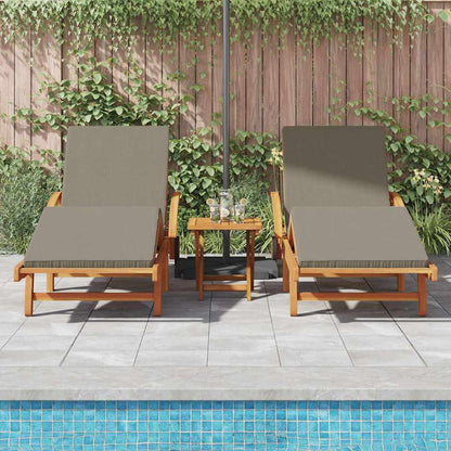 vidaXL Sun Lounger 2 pcs Taupe 200 x 67 x 84 cm Solid Acacia Wood