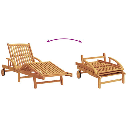 vidaXL Sun Lounger 2 pcs Taupe 200 x 67 x 84 cm Solid Acacia Wood