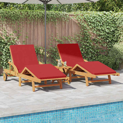 vidaXL Sun Lounger 2 pcs Red 200 x 67 x 84 cm Solid Acacia Wood