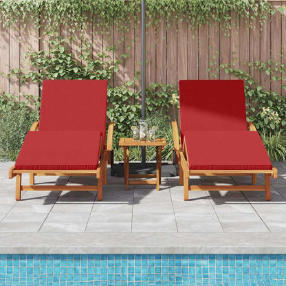 vidaXL Sun Lounger 2 pcs Red 200 x 67 x 84 cm Solid Acacia Wood