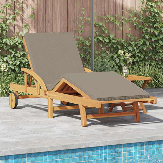 vidaXL Sun Lounger 2 pcs Solid Acacia Wood Taupe