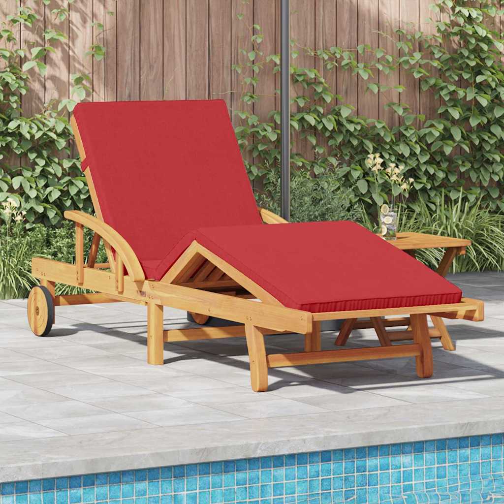 vidaXL Sun Lounger 2 pcs Red Solid Acacia Wood