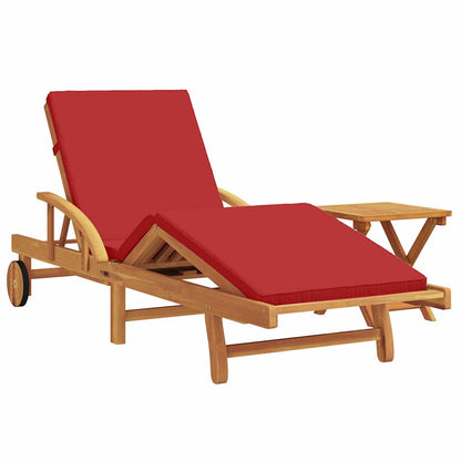 vidaXL Sun Lounger 2 pcs Red Solid Acacia Wood