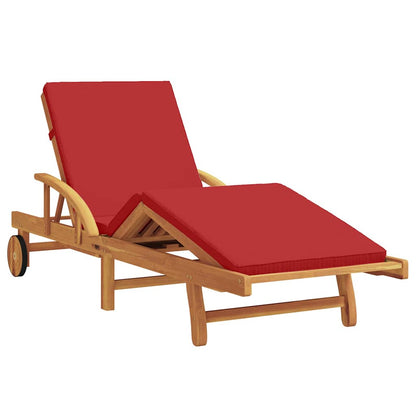vidaXL Sun Lounger 2 pcs Red Solid Acacia Wood