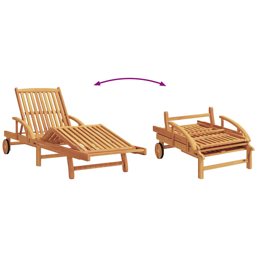 vidaXL Sun Lounger 2 pcs Red Solid Acacia Wood