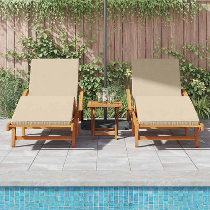 vidaXL Sun Lounger 3 pcs Solid Acacia Wood Beige