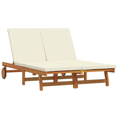vidaXL Sun Lounger Brown 125 x 200 x 84 cm Solid Acacia Wood
