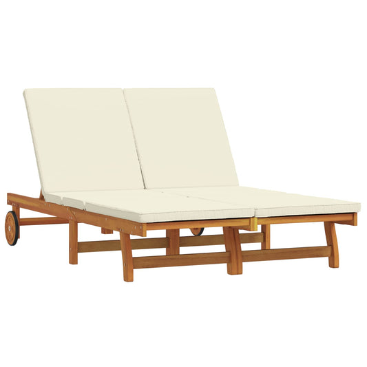 vidaXL Sun Lounger Brown 125 x 200 x 84 cm Solid Acacia Wood