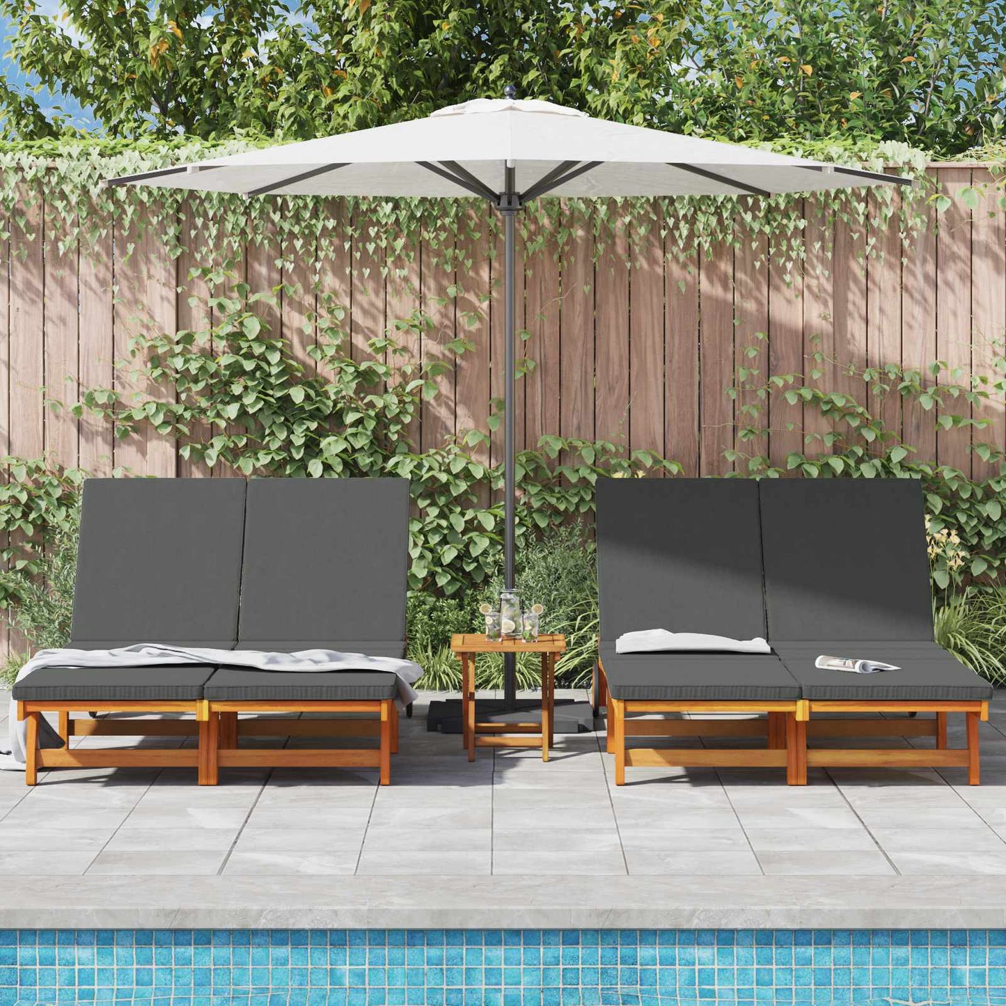 vidaXL Sun Lounger Brown 125 x 200 x 84 cm Solid Acacia Wood