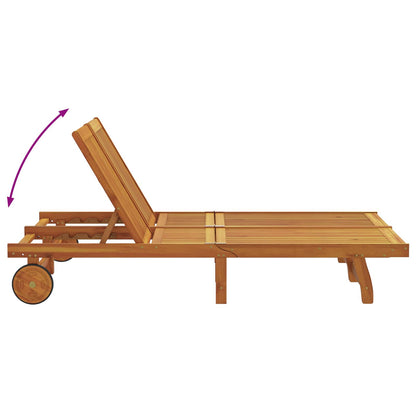 vidaXL Sun Lounger Brown 125 x 200 x 84 cm Solid Acacia Wood