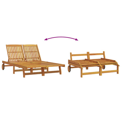 vidaXL Sun Lounger Brown 125 x 200 x 84 cm Solid Acacia Wood