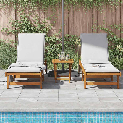 vidaXL Sun Loungers 2 pcs with Wheels Solid Wood Acacia