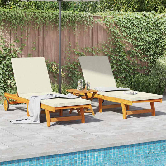 vidaXL Sun Lounger 2 pcs Solid Acacia Wood Brown